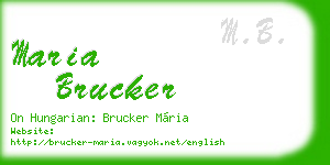 maria brucker business card